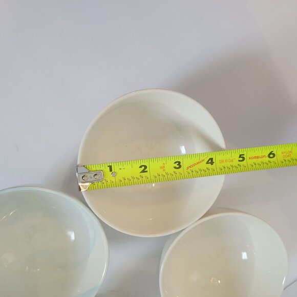 Set Of 4 Handcrafted Ceramic Marbled Bowls - Ivory & Blue Swirls - Unique Artisa - Picture 9 of 9